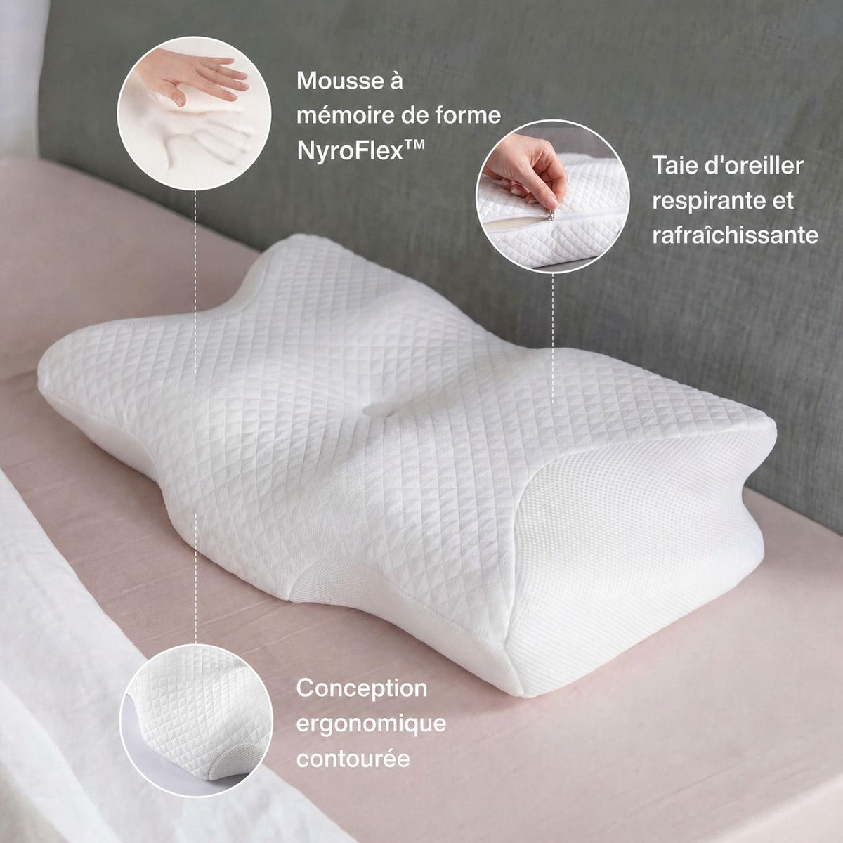 Mousse à mémoire de forme NyroFlex et housse respirante