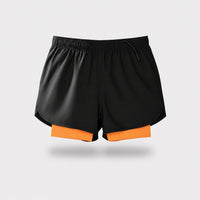 Short running 2-en-1 NyroRun — coloris Orange Électrique