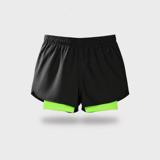 Short running 2-en-1 NyroRun — coloris Vert Lime